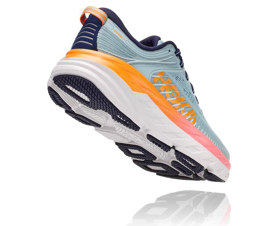 Running Shoes Womens - Hoka One One Bondi 7 - Blue - TUFNLPI-50